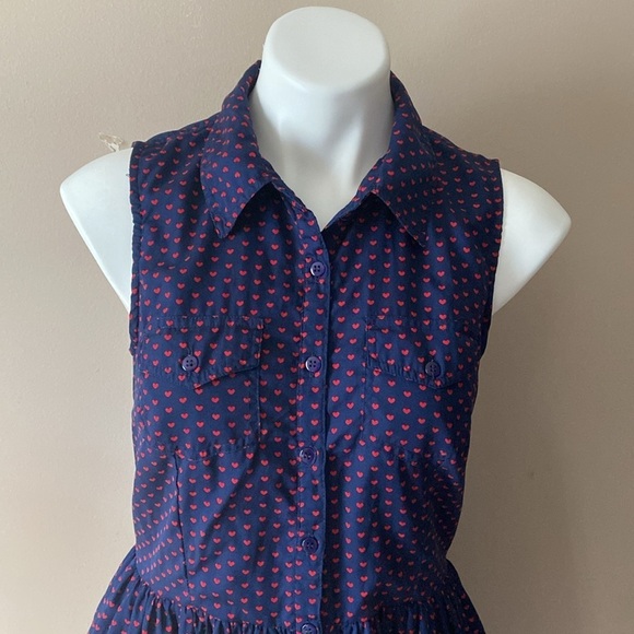 Delia’s Navy Blue Sleeveless Heart Mini Dress - Picture 2 of 5